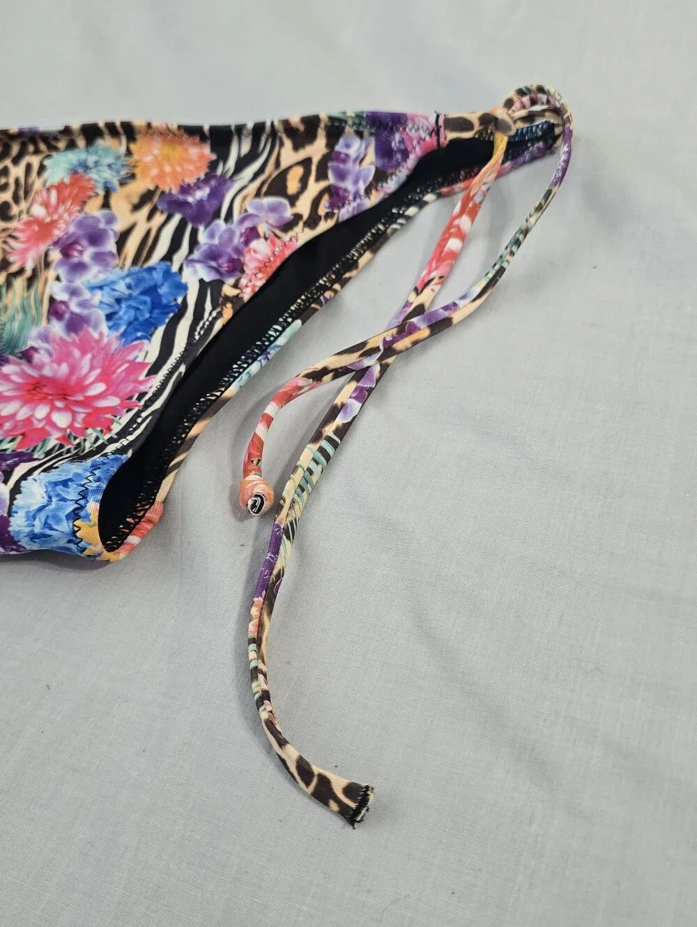H&M Floral & Leopard Tie-Side Bikini Bottoms - Pink, Purple, Blue, Black Size 4